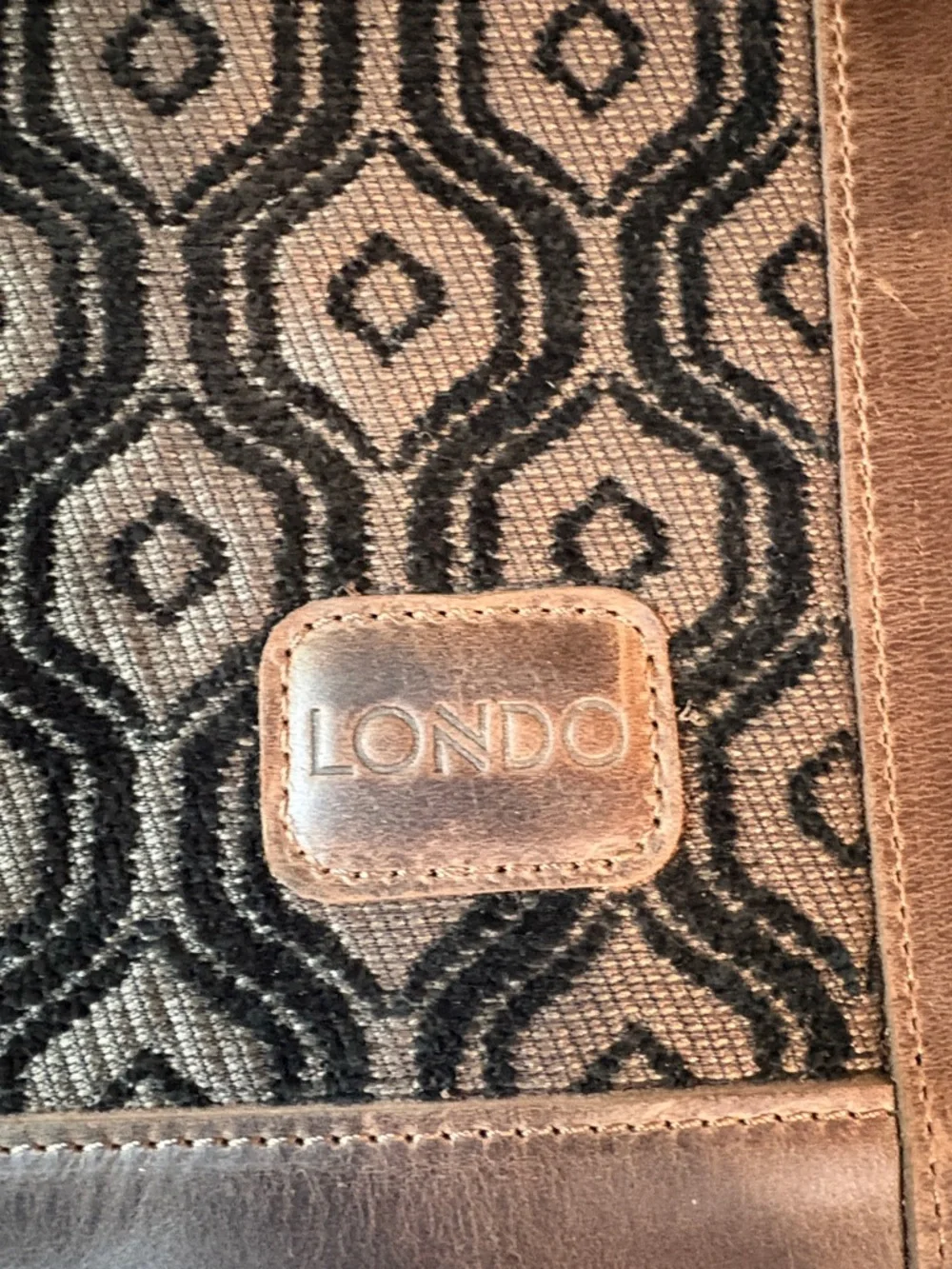 Londo leather and quilted fabric padded lap top case flap closure 10x15